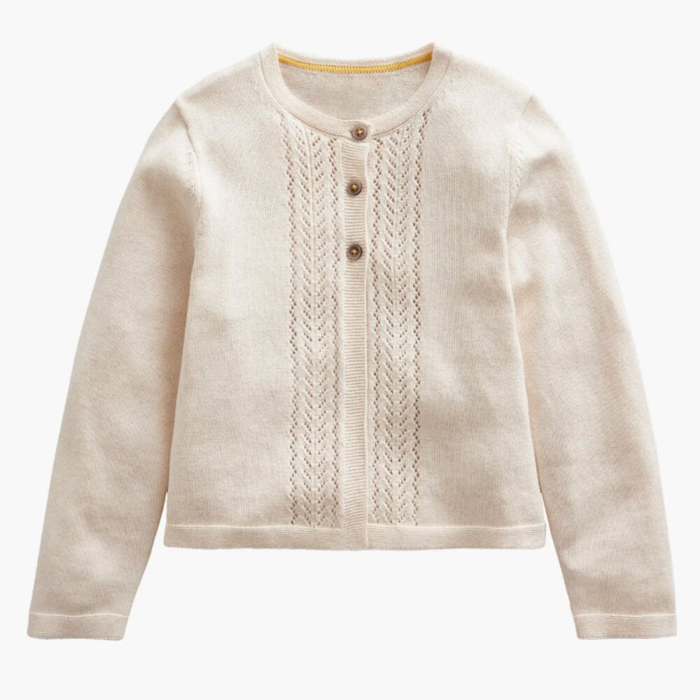 NWT Mini Boden Pointelle Cotton Cardigan sz 11-12